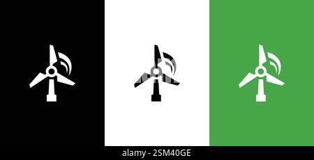 Vektorsymbol für Windkraftanlagen. Farbe der Windkraft-Symbol-Vorlage kann bearbeitet werden. Vektorzeichen für Windkraftanlagen Stock Vektor