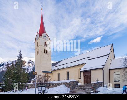 Galtür: Kirche Galtür in Paznaun - Ischgl, Tirol, Österreich Stockfoto