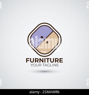 Design-Vorlage für Minimal Furniture Logo-Symbol Stock Vektor