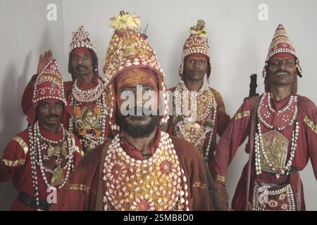 Gondhali aus Sholapur District, Maharashtra, Indien MR#687Z, 687V, 687W, 687X, 697Y Stockfoto