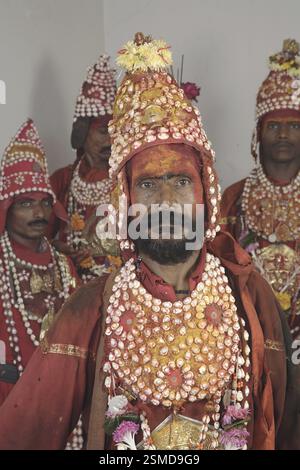 Gondhali aus Sholapur District, Maharashtra, Indien MR#687Z, 687W, 697Y Stockfoto