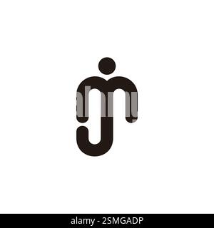 Buchstaben mj einfache Loop Punktkurve Logo Vektor Stock Vektor