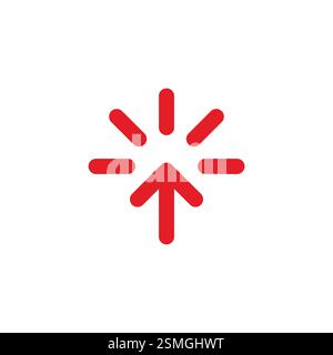 Pfeil nach oben Swirl in leuchtend rotem Sonnenlicht abstrakter Logo-Vektor Stock Vektor