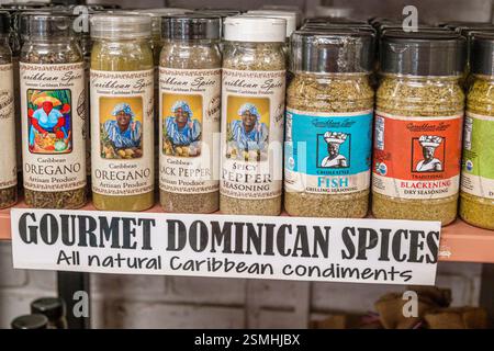 San Felipe de Puerto Plata Dominikanische Republik, in der Nähe des Parque Central Independencia Independence Central Park, Caribbean Spice, Gourmet dominikanische Gewürze, alle Stockfoto