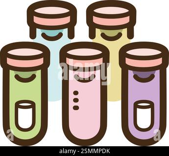 Laborröhrchen Vektor-Kritzelillustration und Grafik. Teil der Laborkategorie. Stock Vektor
