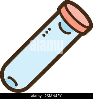 Teströhrenvektor-Kritzelillustration und Grafik. Teil der Laborkategorie. Stock Vektor