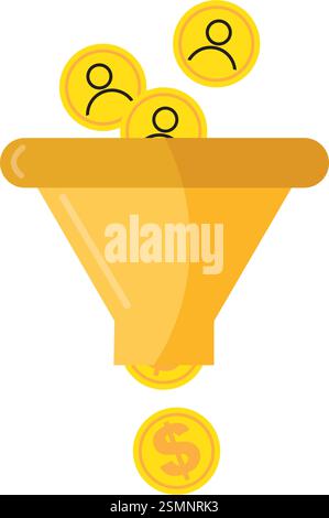 Trichterförmiges Design mit Schreibtischsymbol Stock Vektor