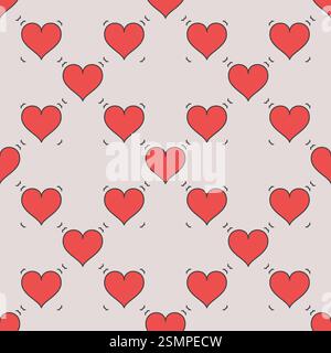 Herzen spielen Karte Anzug Konzept Vektor einfache rote nahtlose Muster oder Hintergrund Stock Vektor