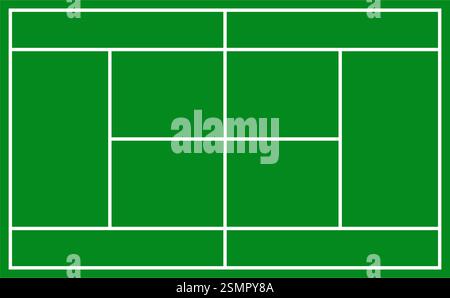 Draufsicht des Diagramms des Tennisplatzes. Stock Vektor