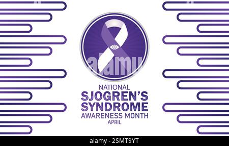 Hintergrund für den Monat des Bewusstseins des Nationalsyndroms mit Formen und Typografie, Banner, Karte, Poster, Vorlage. Stock Vektor