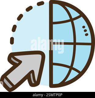 Globalisierungsvektor Kritzelillustration und Grafik. Teil der Startkategorie. Stock Vektor