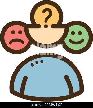 Psychologie-Vektor-Doodle-Illustration und Grafik. Teil der Kategorie Wissenschaft. Stock Vektor