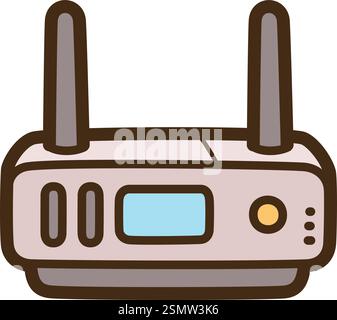 Illustration und Grafik des WLAN-Routers im Vektor Teil der Kategorie „Smart Appliances“. Stock Vektor