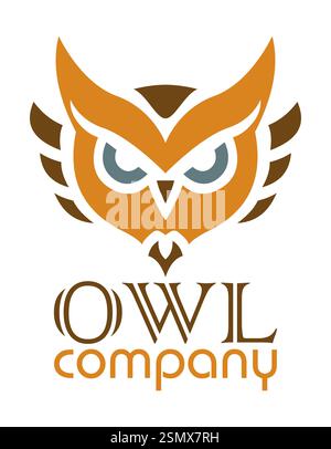 Eulen-Logo kreativ und originell für Ihr Unternehmen oder Unternehmen Logotypvektor Illustration isoliert auf weißem Hintergrund Stockfoto
