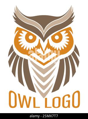 Eulen-Logo kreativ und originell für Ihr Unternehmen oder Unternehmen Logotypvektor Illustration isoliert auf weißem Hintergrund Stockfoto