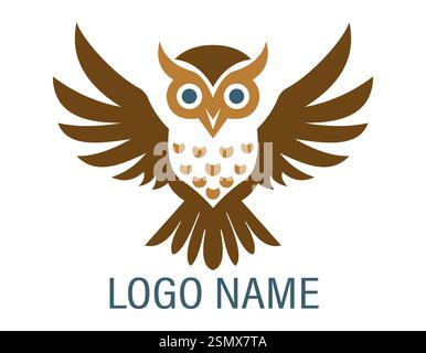 Eulen-Logo kreativ und originell für Ihr Unternehmen oder Unternehmen Logotypvektor Illustration isoliert auf weißem Hintergrund Stockfoto