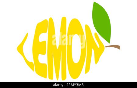 Zitronenname einer Frucht in der Form ein Frucht-Logo kreativ und originell für Ihr Unternehmen oder Firmenlogotypvektor Illustration isoliert auf weißem Rücken Stock Vektor