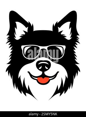 Grooming Haustier Katzen und Hunde Logo für Ihr Unternehmen oder Unternehmen Vektor Illustration isoliert auf weißem Hintergrund Stock Vektor