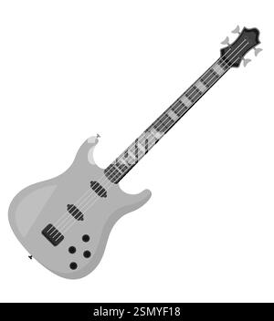 Elektrische Gitarre Musikinstrument flache Stil Vektor Illustration isoliert auf weißem Hintergrund Stock Vektor