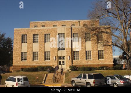 Rusk TX - 1. Januar 2025: Cherokee County Courthouse in Downtown Rusk Texas Stockfoto