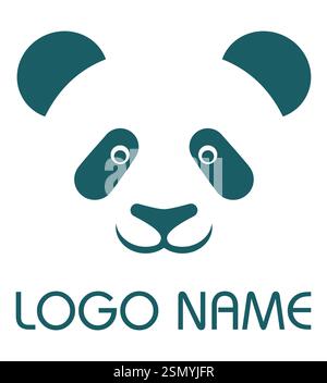 pandabär Logo kreativ und originell für Ihr Unternehmen oder Firmenlogotypvektor Illustration isoliert auf weißem Hintergrund Stock Vektor
