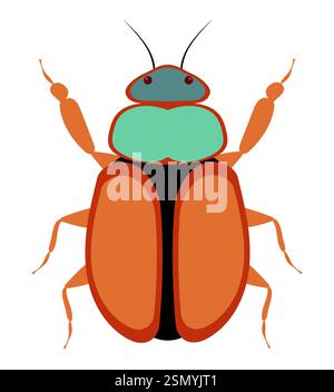 Flache Art Insekten Wildtiere Vektor Illustration isoliert auf weißem Hintergrund Stock Vektor