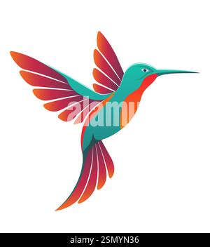 kolibri schöne kleine Vogel stilvolles Logo für Ihre Geschäft Vektor Illustration isoliert auf weißem Hintergrund Stock Vektor