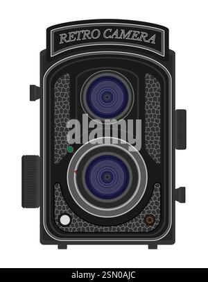 Retro alte Vintage Ikonen flache Stil Stock Vektor Illustration isoliert auf weißem Hintergrund Stock Vektor