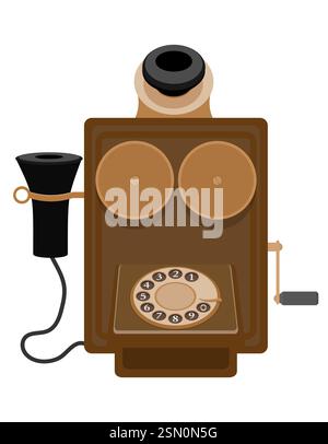 Retro alte Vintage Ikonen flache Stil Stock Vektor Illustration isoliert auf weißem Hintergrund Stock Vektor