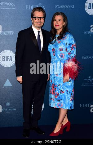 Gary Oldman & Gisele Schmidt bei den BRITISH INDEPENDENT FILM AWARDS 2017 at Old Billingsgate, London Sonntag, 10. Dezember 2017 Stockfoto
