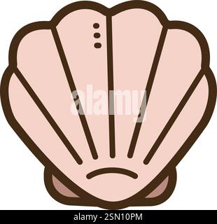 Muschel Vektor Kritzelillustration und Grafik. Teil der Sommerkategorie. Stock Vektor