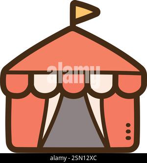 Karnevalsvektor-Kritzelillustration und Grafik. Teil der Reisekategorie. Stock Vektor