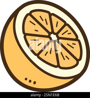 Frische Zitronen-Vektor-Kritzelillustration und Grafik. Teil der Sommerkategorie. Stock Vektor