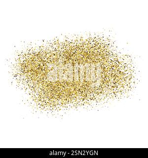 Goldene Farbe glitzernde Kulisse auf weißem Hintergrund. Hintergrund mit goldenen Funkeln und Glitzereffekt. Leerer Platz für Ihren Text. Vektorillustrat Stock Vektor