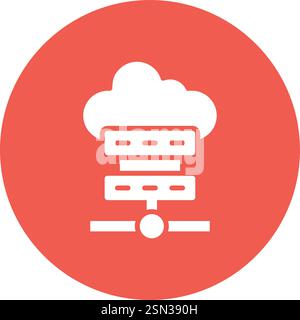 Cloud-Server-Vektor-Symbol Konstruktionsabbildung Stock Vektor