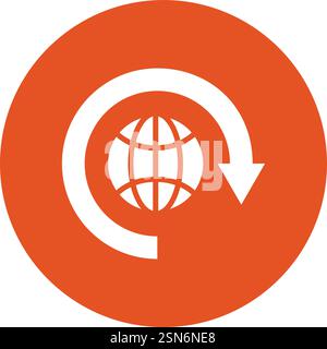 Um die Welt herum Vektor-Symbol-Design-Illustration Stock Vektor