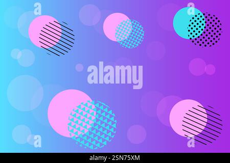 Abstrakter farbenfroher Hintergrund mit handgezeichneten Kreisen, Streifen und Dreiecken. Vektor Stock Vektor