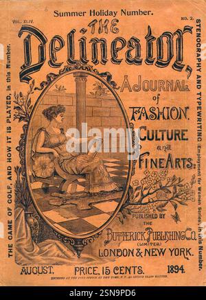 DAS amerikanische Lifestyle-Magazin für Frauen wurde von 1875 bis 1937 veröffentlicht. Titelseite der Ausgabe August 1894. Stockfoto
