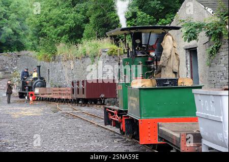 'Fernilee' wartet in der Station auf 'Hugh Napier', um das Rangieren zu beenden. Stockfoto