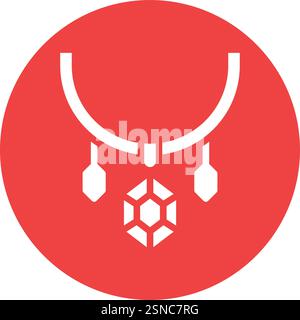 Halskette Vektor Icon Design Illustration Stock Vektor