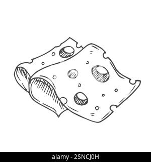 Käsescheiben Illustration, Zeichnung, Gravur Tusche Strichkunst Stock Vektor