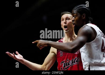 Torino, Italien. Februar 2025. Pallacanestro Trieste Jarrod Uthoff während des Frecciarossa Final Acht 2025 Basket zwischen Trapani Shark und Pallacanestro Trieste in Turin Norditalien - 12. Februar 2025. Sport - Basket (Foto: Fabio Ferrari/LaPresse) Credit: LaPresse/Alamy Live News Stockfoto