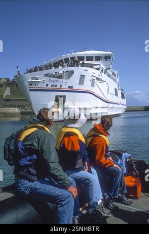 Der kleine französische Inselhafen Belle Isle, Frankreich, ist eine Insel vor der Küste der Bretagne, Departement Morbihan, die größte dieser Inselgruppe. Stockfoto