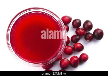Gelee mit Cranberries in Glas, lodz Stockfoto