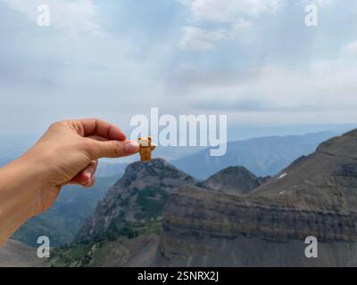 Teddy graham auf einem Berg Stockfoto