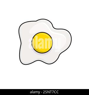 Handgezeichneter Zeichentrick-Spiegelei isoliert auf weißem Hintergrund Stock Vektor