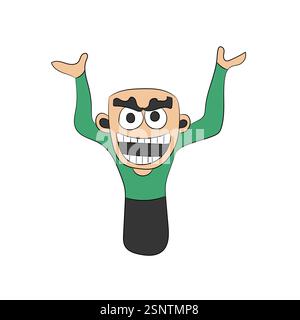 Cartoon-Gesicht und Anime-Stil-Charakter Stock Vektor