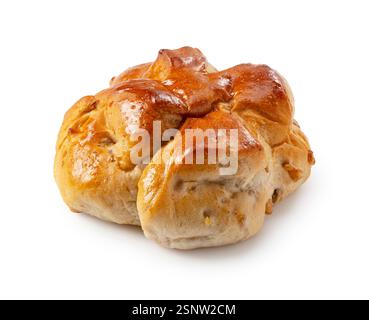 Frisches Walnussbrot auf weißem Hintergrund Stockfoto