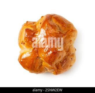 Ein Foto von Walnussbrot auf weißem Hintergrund Stockfoto