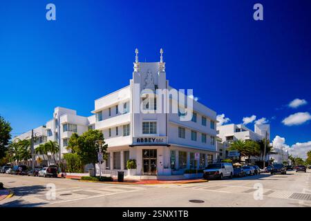 Miami Beach, FL, USA - 7. Februar 2025: Abbey Hotel Miami Beach Florida Stockfoto